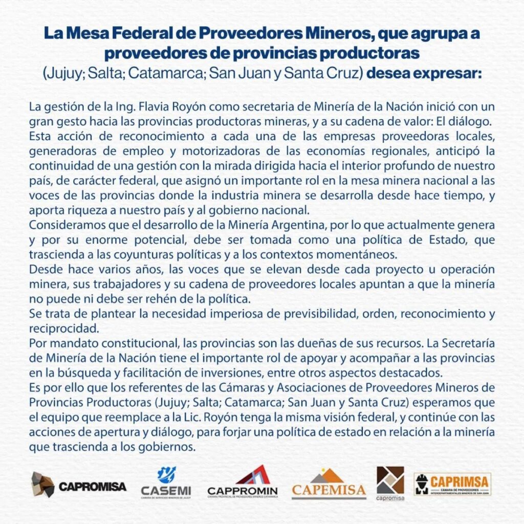 proveedores mineros